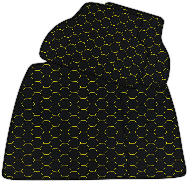 Customizable Leather Floor Mats with Symmetrical Hex Pattern for Audi A2 2000-2005 8Z