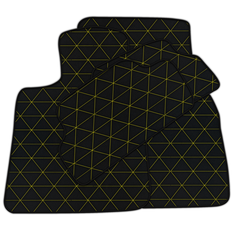 Customizable Leather Floor Mats with Triangle Pattern for Mini Cabrio R56 Convertible (2009-2016)