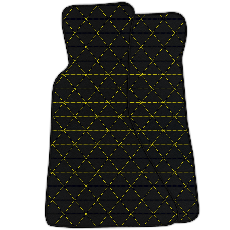 Customizable Leather Floor Mats with Triangle Pattern for Chevrolet Corvette C4 (1984-1996)