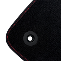 Black Floor Mats for Lamborghini Urus with Bordeaux Alcantara Leather