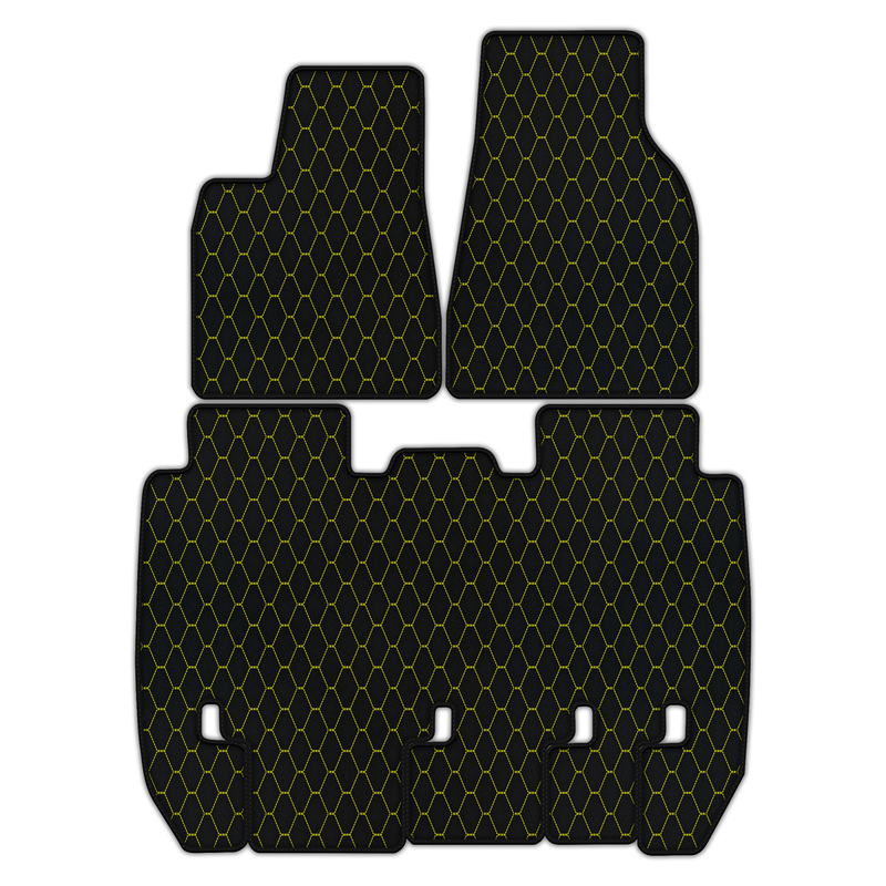 Customizable Leather Floor Mats with Vertical Hex Pattern for Tesla Model X - 5 Seats (2016-2025)