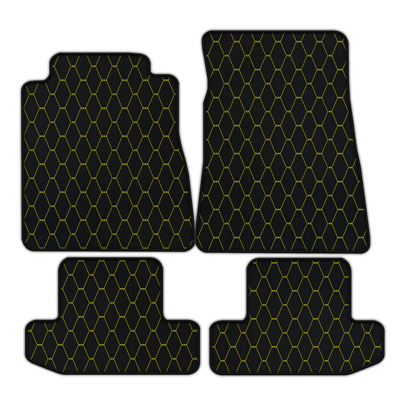 Customizable Leather Floor Mats with Vertical Hex Pattern for Ford Mustang GT350 Shelby (2015-2021)