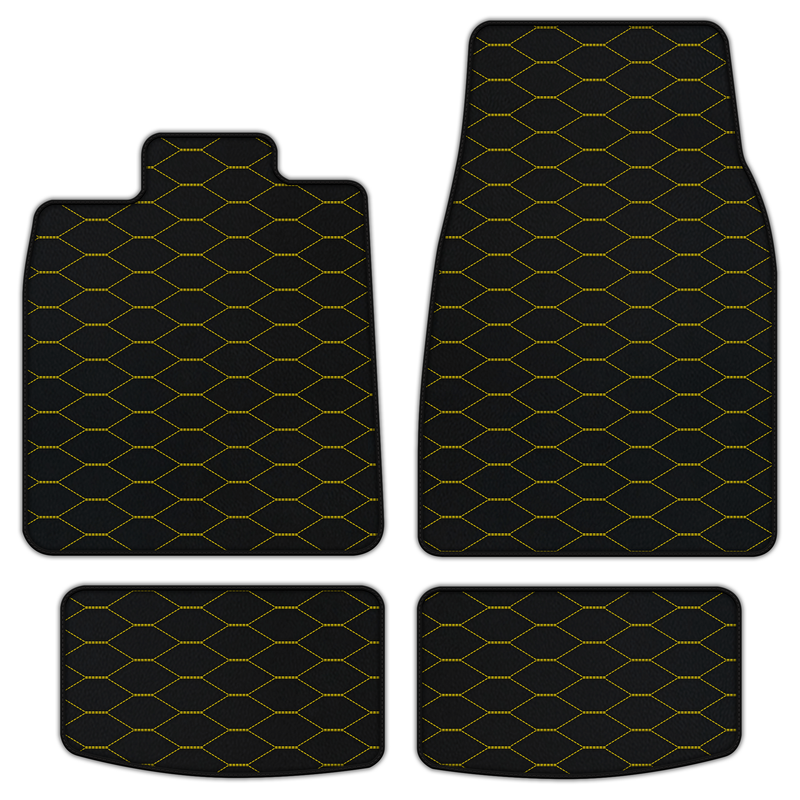 Customizable Leather Floor Mats with Viper Hex Pattern for Porsche Taycan (2019-2023)