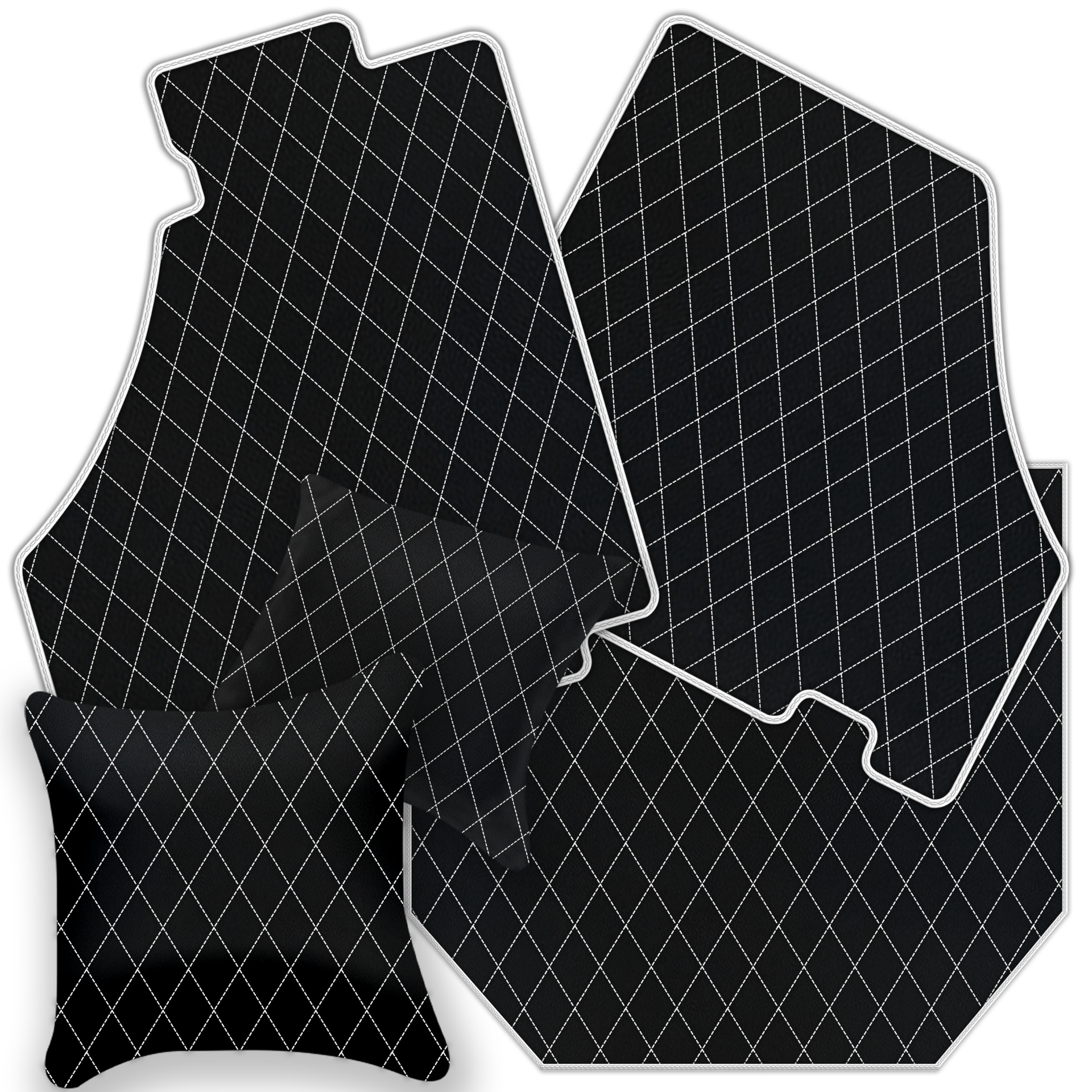 Premium Black Leather Floor Mats for Ferrari 360 (1999-2005)