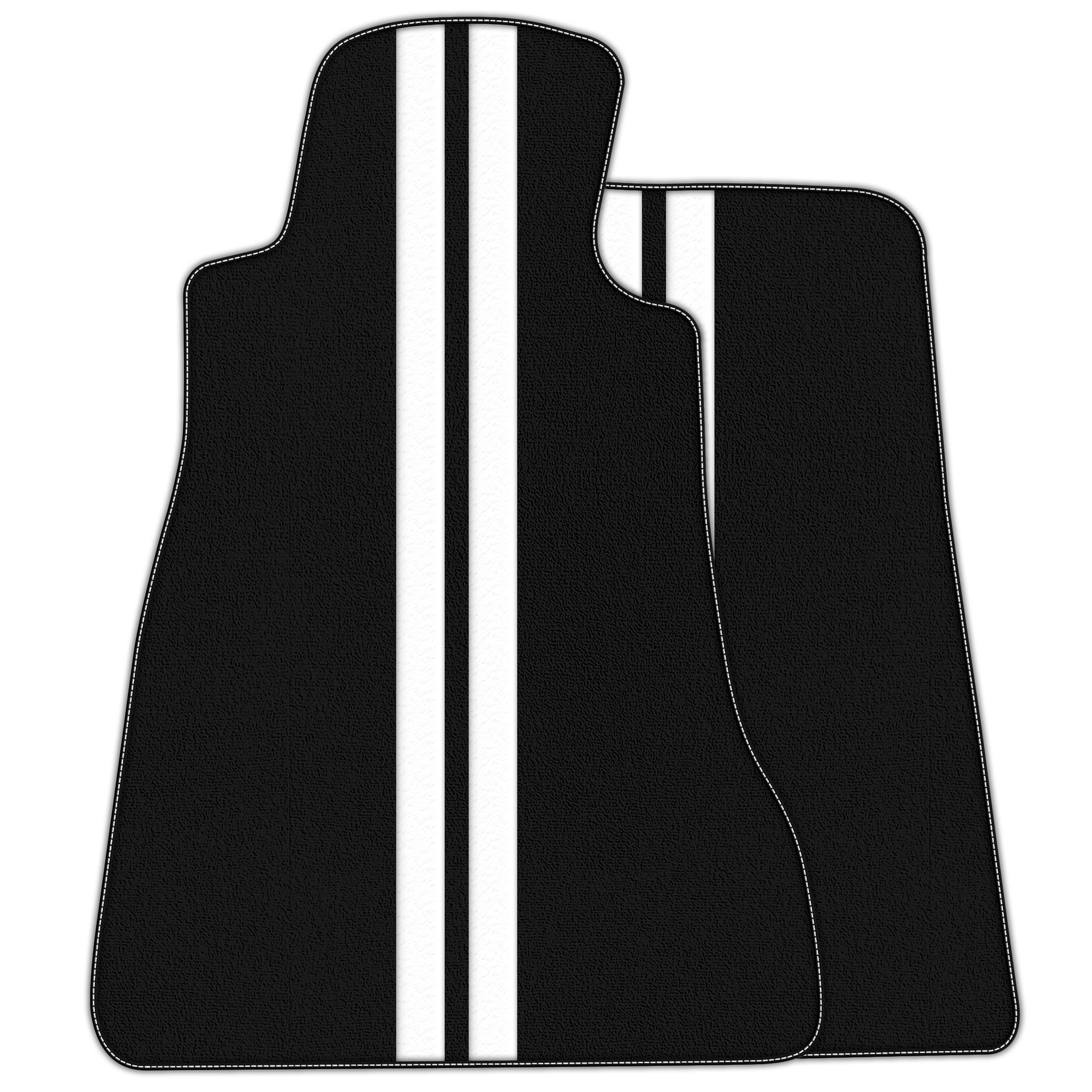 Black Floor Mats with Leather Line for Chevrolet Corvette C6 (2005-2013) - Various Colors