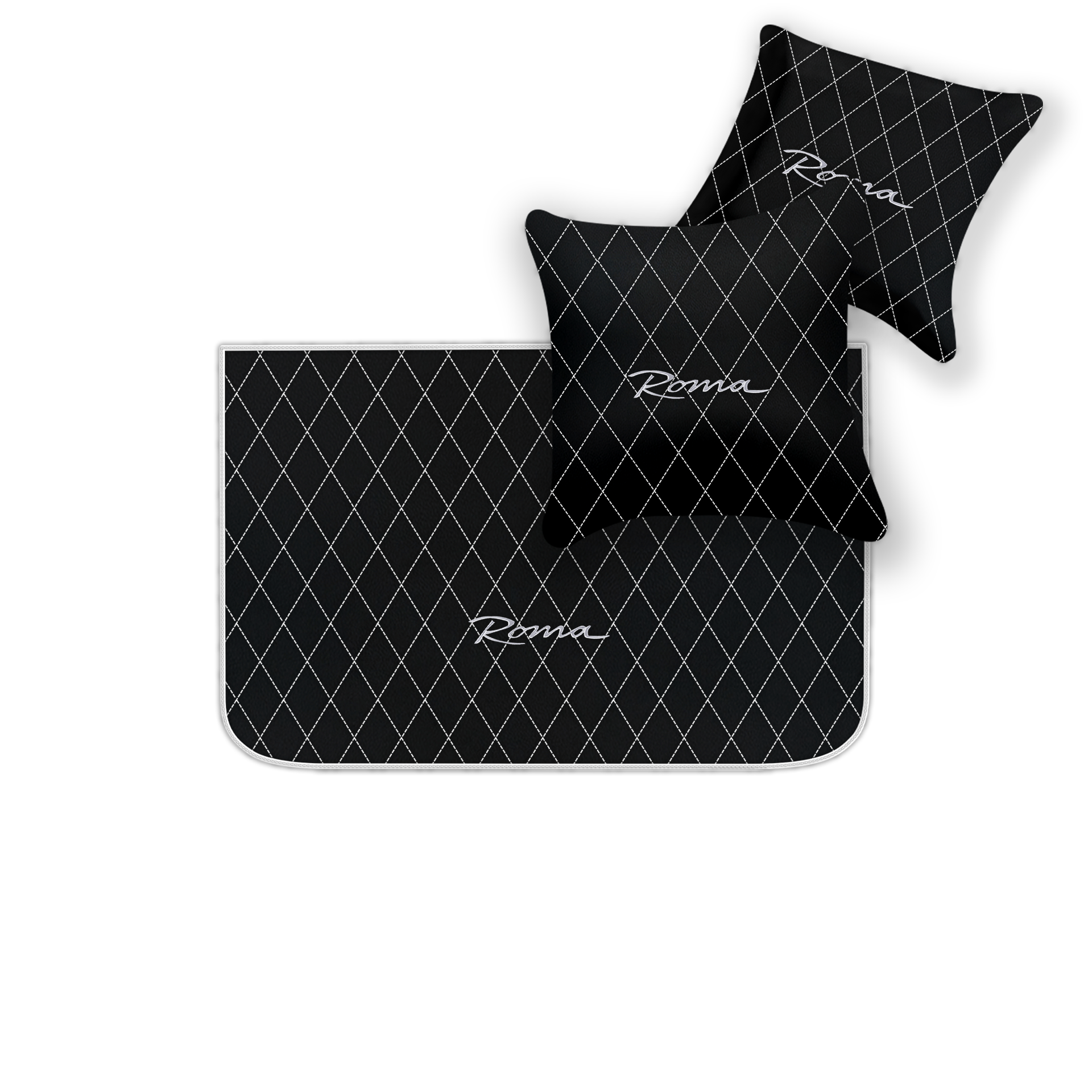 Premium Black Leather Floor Mats for Ferrari Portofino (2018-2023)