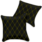Customizable Black Leather Pillows Set of 2 for All Vehicles | Double Diamond Pattern