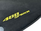 Alcantara Floor Mats for Ferrari 488 Spider 2016-2022 Yellow Sewing - AutoWin