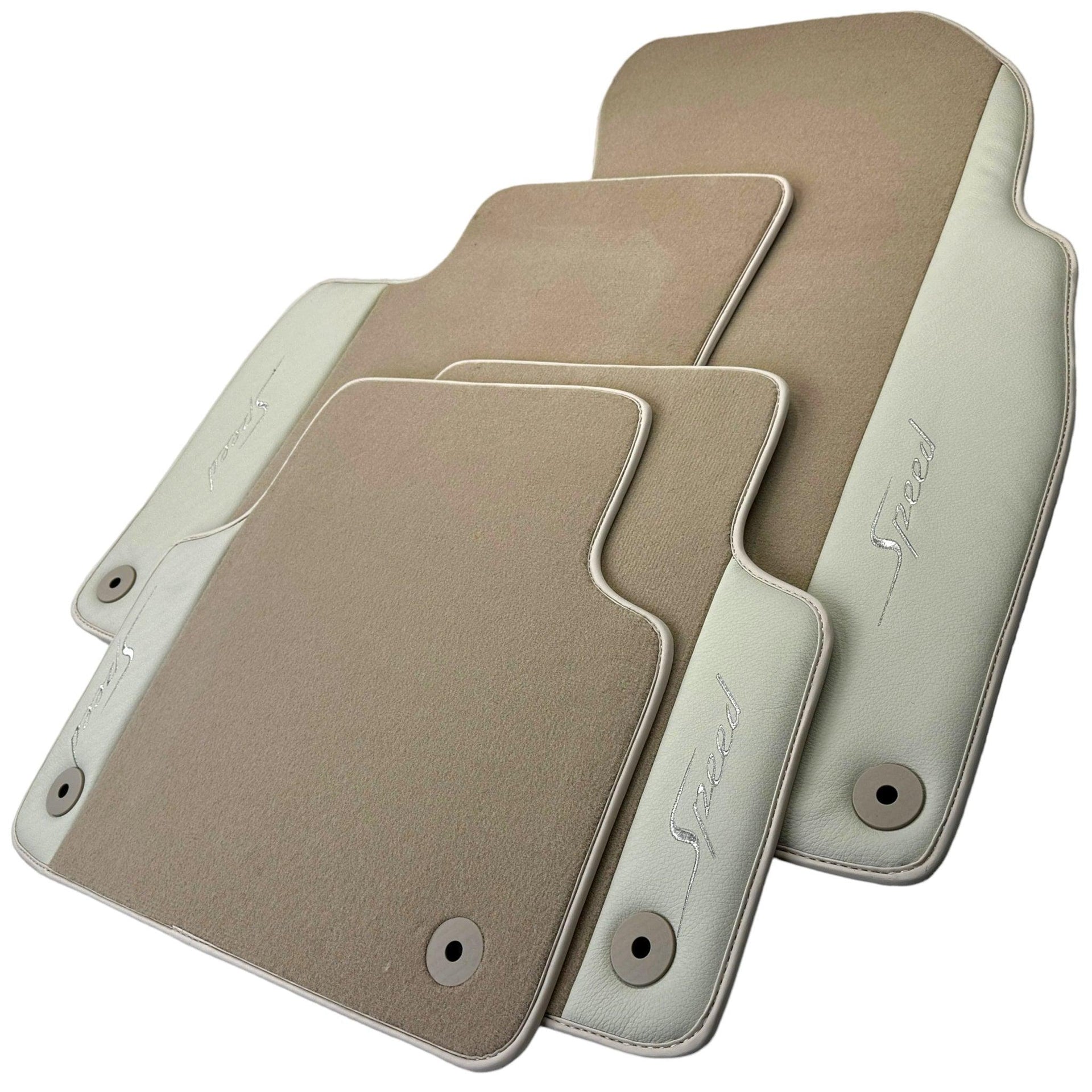 Beige Floor Mats for Bentley Bentayga (2015-2023) with Leather - AutoWin