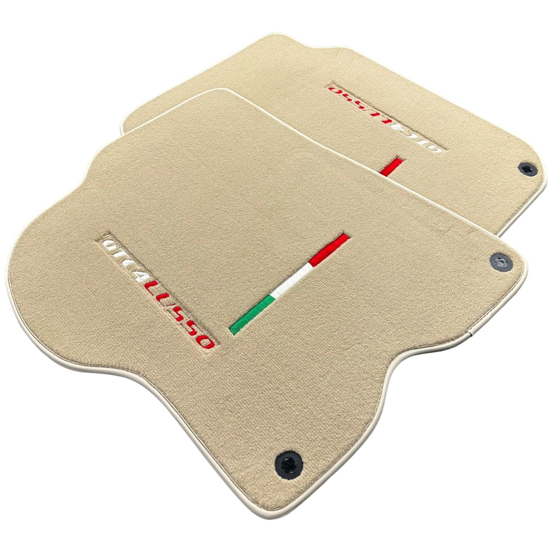 Beige Floor Mats for Ferrari GTC4 Lusso (2016-2023) Italian Edition - AutoWin