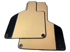 Custom Beige Floor Mats for Lamborghini Huracan with Carbon Fiber Leather