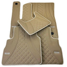 Beige Leather Floor Mats for Mercedes-Benz G Class W461 (1979-2008) ER56 Design - AutoWin