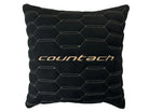 Black Alcantara Leather Pillows Countach Set of 2 Tan Sewing - AutoWin