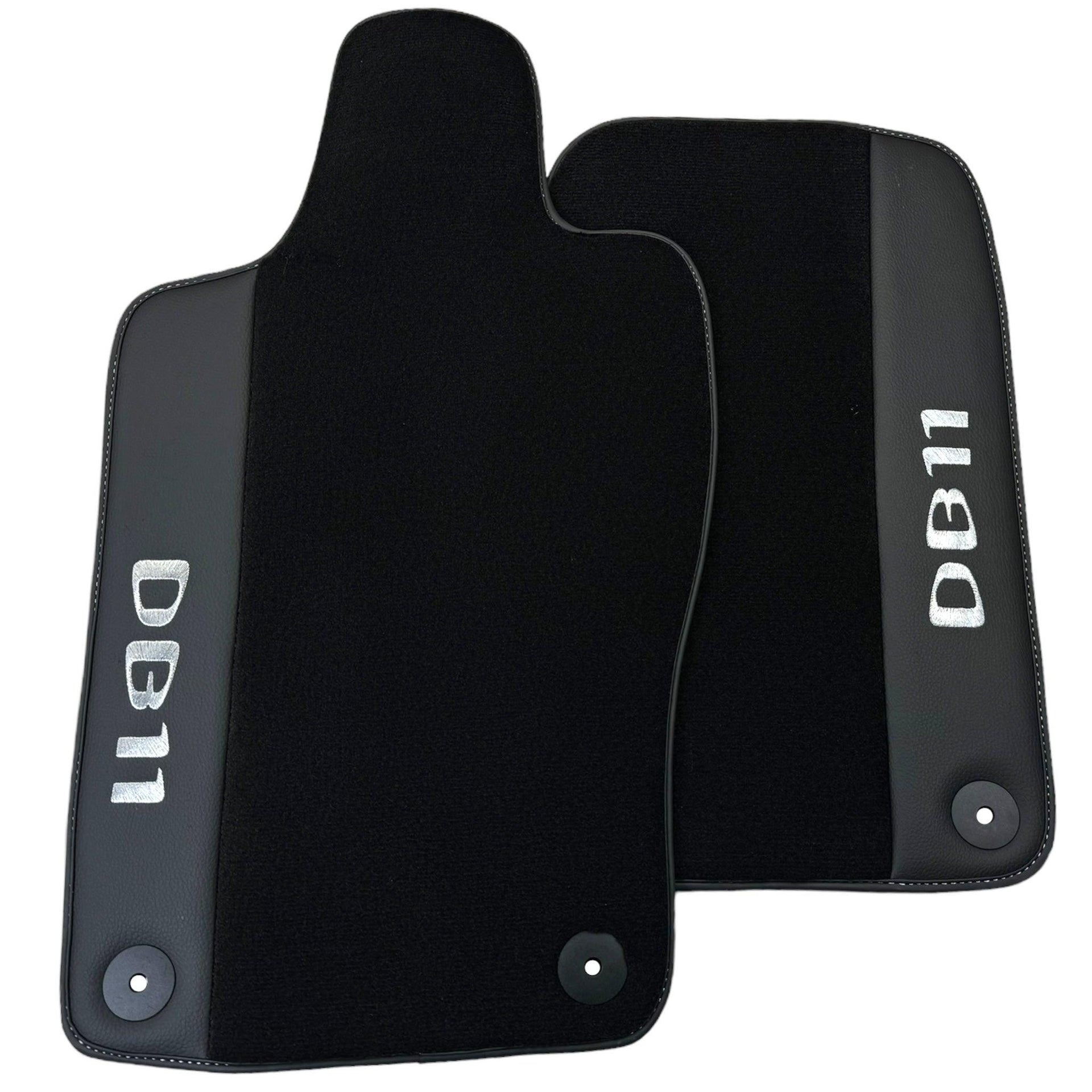 Black Floor Mats for Aston Martin DB11 (2016–2023) with Leather - AutoWin