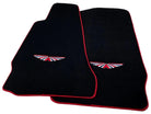 Black Floor Mats For Aston Martin DB9 (2004-2016) Red Trim - AutoWin