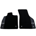 Black Floor Mats for Audi TT MK2 Convertible (2006-2014) with Leather - AutoWin