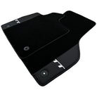 Black Floor Mats for Audi TT MK2 Convertible (2006-2014) with Leather - AutoWin
