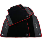 Black Floor Mats for Bentley Bentayga (2015-2023) with Leather | Red Trim - AutoWin