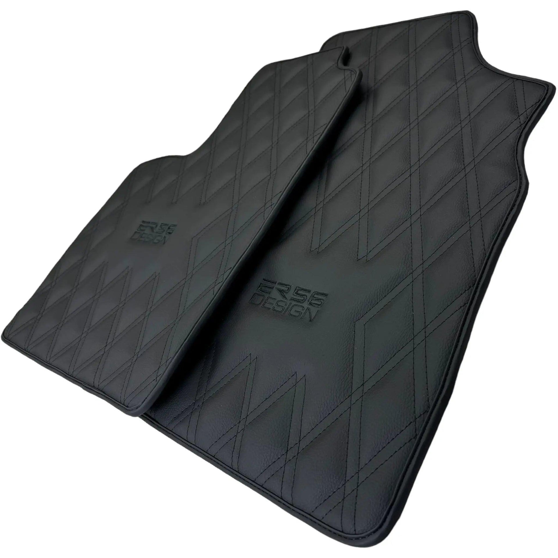 Black Floor Mats for Bentley Continental GT (2003–2011) with Leather | ER56 Design - AutoWin