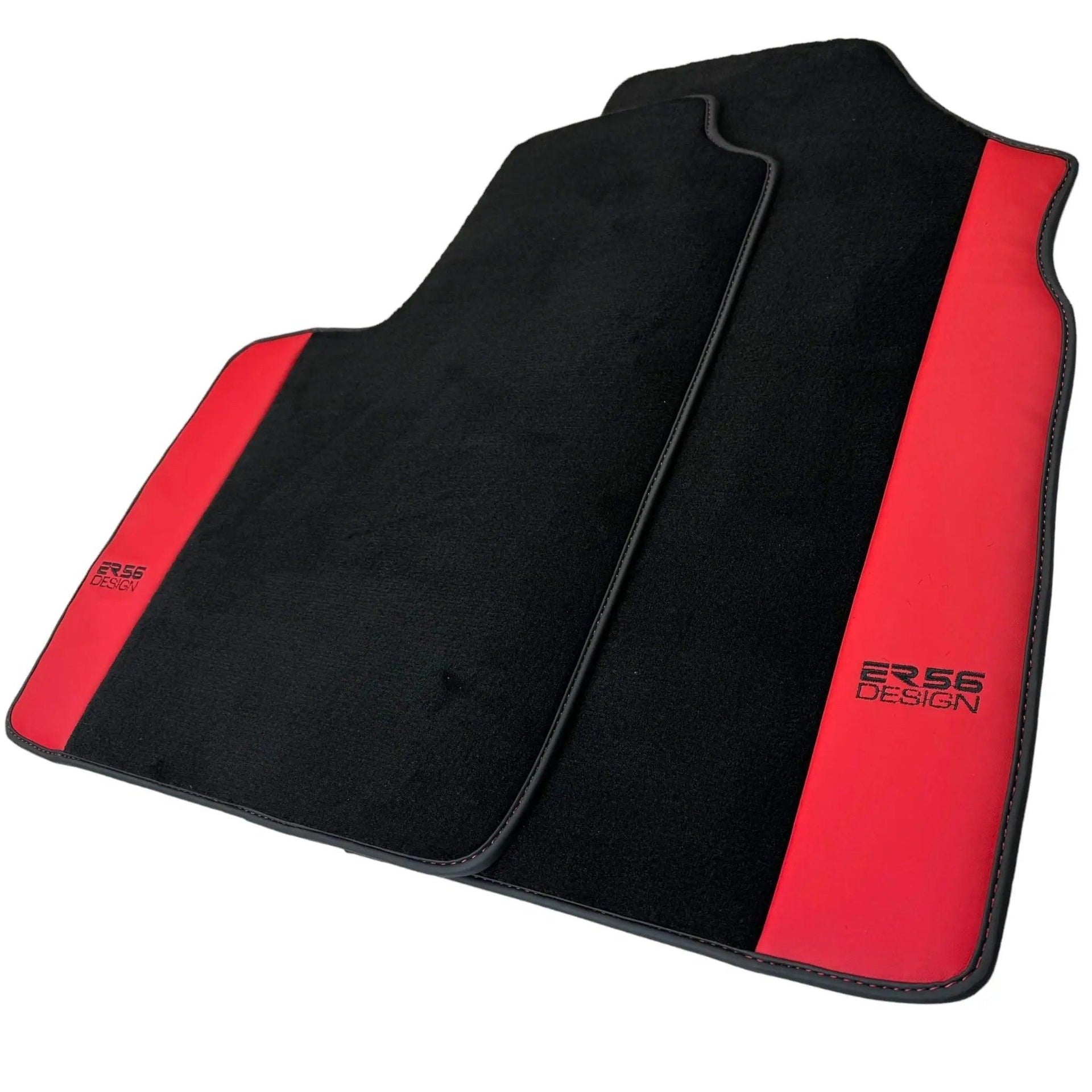 Black Floor Mats for Bentley Continental GT (2003–2011) with Red Leather | ER56 Design - AutoWin