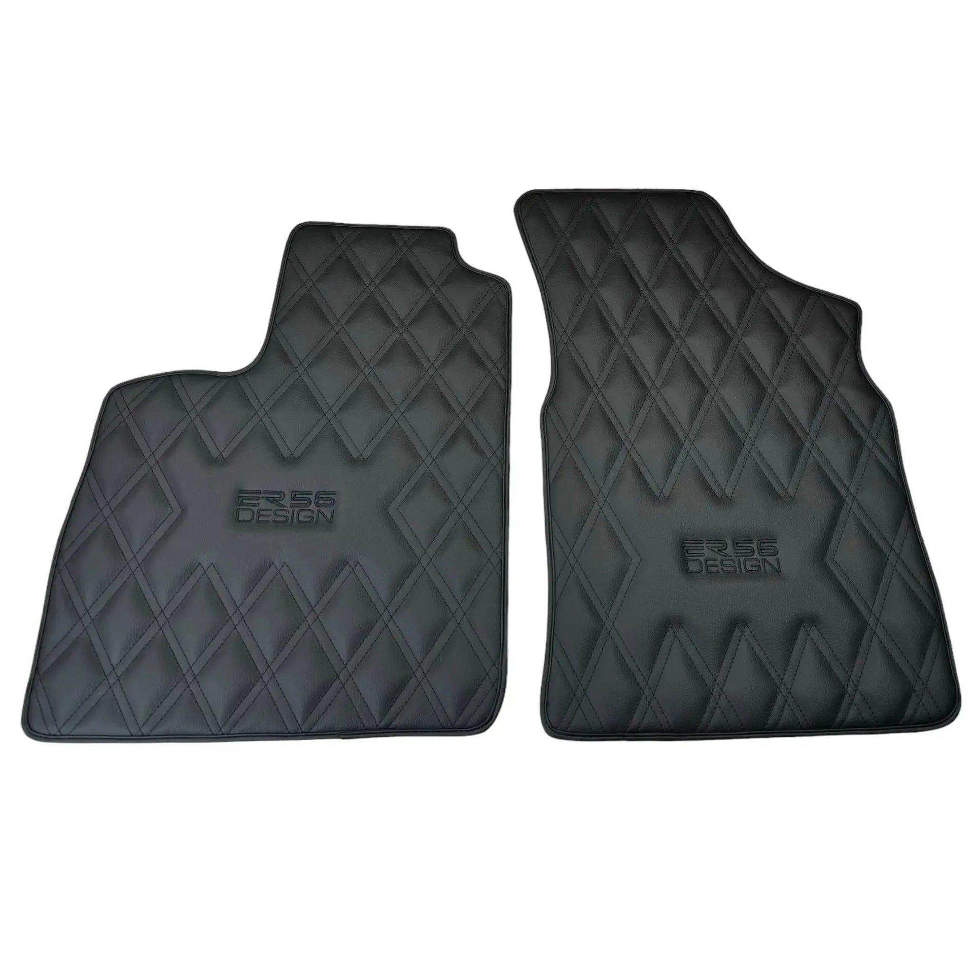 Black Floor Mats for Bentley Continental GT (2018–2023) with Leather | ER56 Design - AutoWin
