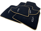 Black Floor Mats For Bentley Continental GTC (2006–2011) With Gold Color Trim - AutoWin