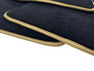 Black Floor Mats For Bentley Continental GTC (2006–2011) With Gold Color Trim - AutoWin