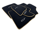 Black Floor Mats For Bentley Continental GTC (2006–2011) With Gold Color Trim - AutoWin
