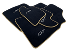 Black Floor Mats For Bentley Continental GTC (2006–2011) With Gold Color Trim - AutoWin