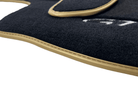 Black Floor Mats For Bentley Continental GTC (2006–2011) With Gold Color Trim - AutoWin