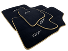 Black Floor Mats For Bentley Continental GTC (2006–2011) With Gold Color Trim - AutoWin