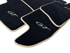 Black Floor Mats For Bentley Continental GTC (2011-2018) With Beige Trim - AutoWin