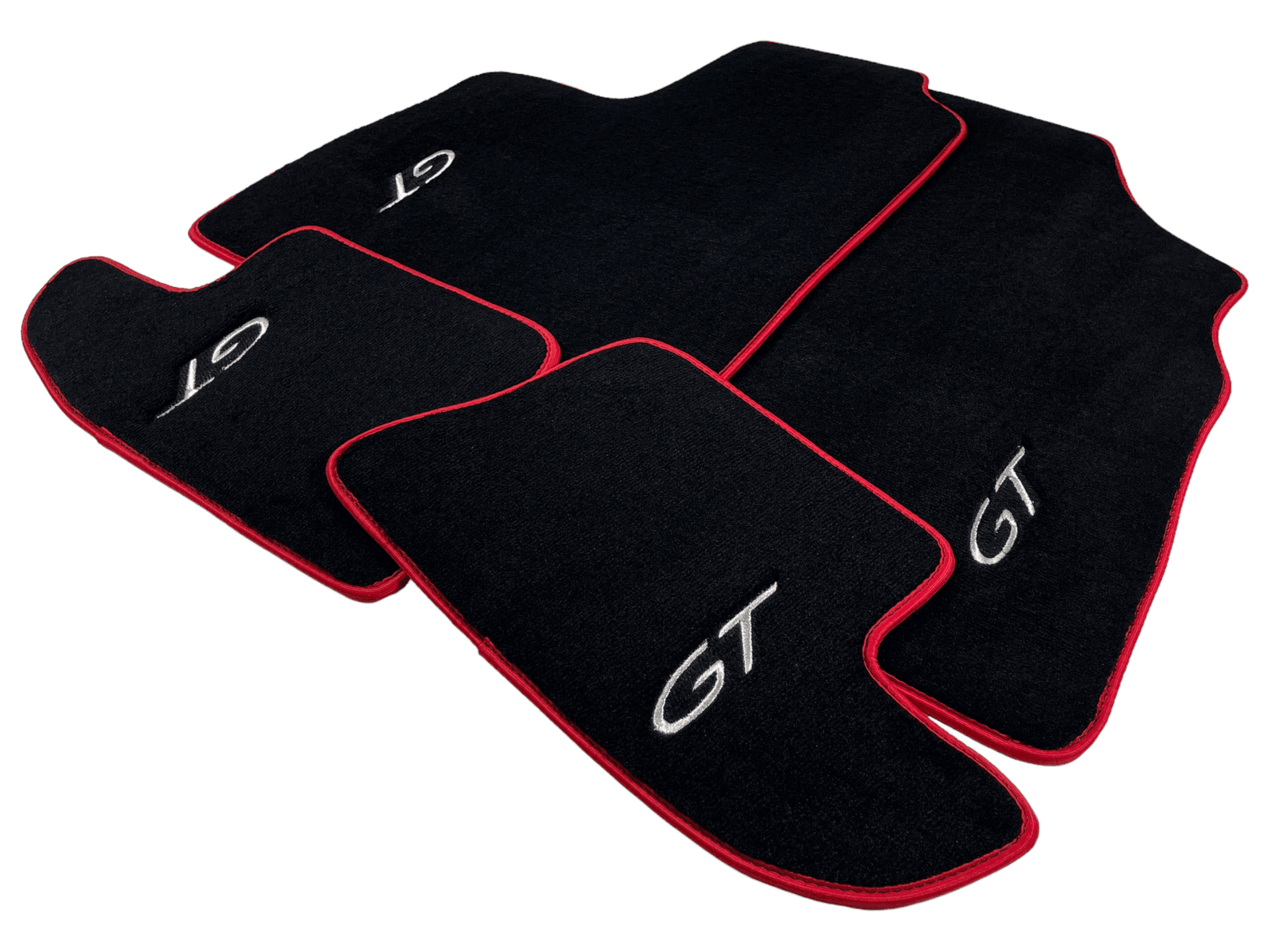 Black Floor Mats For Bentley Continental GTC (2011-2018) With Red Trim - AutoWin