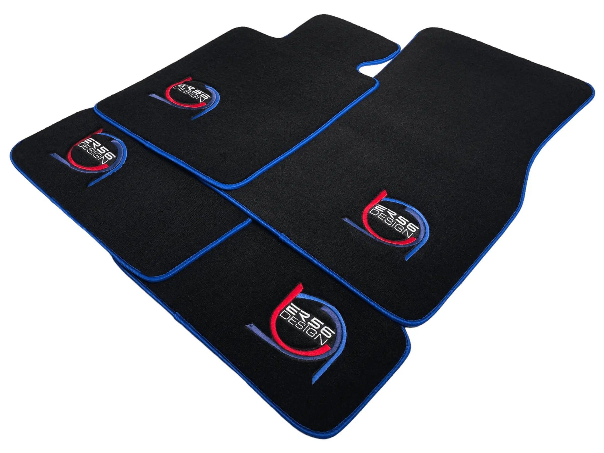Black Floor Mats For BMW 4 Series G22 Coupe ER56 Design Limited Edition Blue Trim - AutoWin