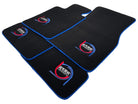 Black Floor Mats For BMW 5 Series E61 Wagon ER56 Design Limited Edition Blue Trim - AutoWin