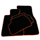 Black Floor Mats For BMW 5 Series G30 | Orange Trim - AutoWin