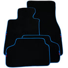 Black Floor Mats For BMW 5 Series G30 | Sky Blue Trim - AutoWin
