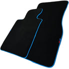 Black Floor Mats For BMW 5 Series G30 | Sky Blue Trim - AutoWin