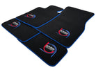 Black Floor Mats For BMW 5 Series G31 Wagon ER56 Design Limited Edition Blue Trim - AutoWin