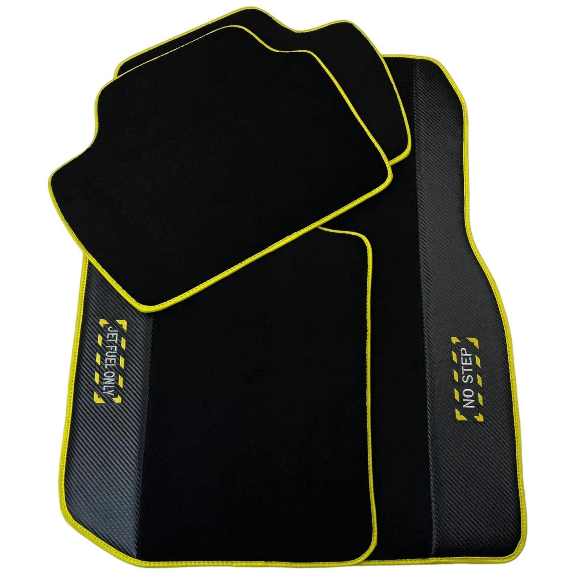 Black Floor Mats For BMW X5 Series E53 | Fighter Jet Edition | Yellow Trim - AutoWin