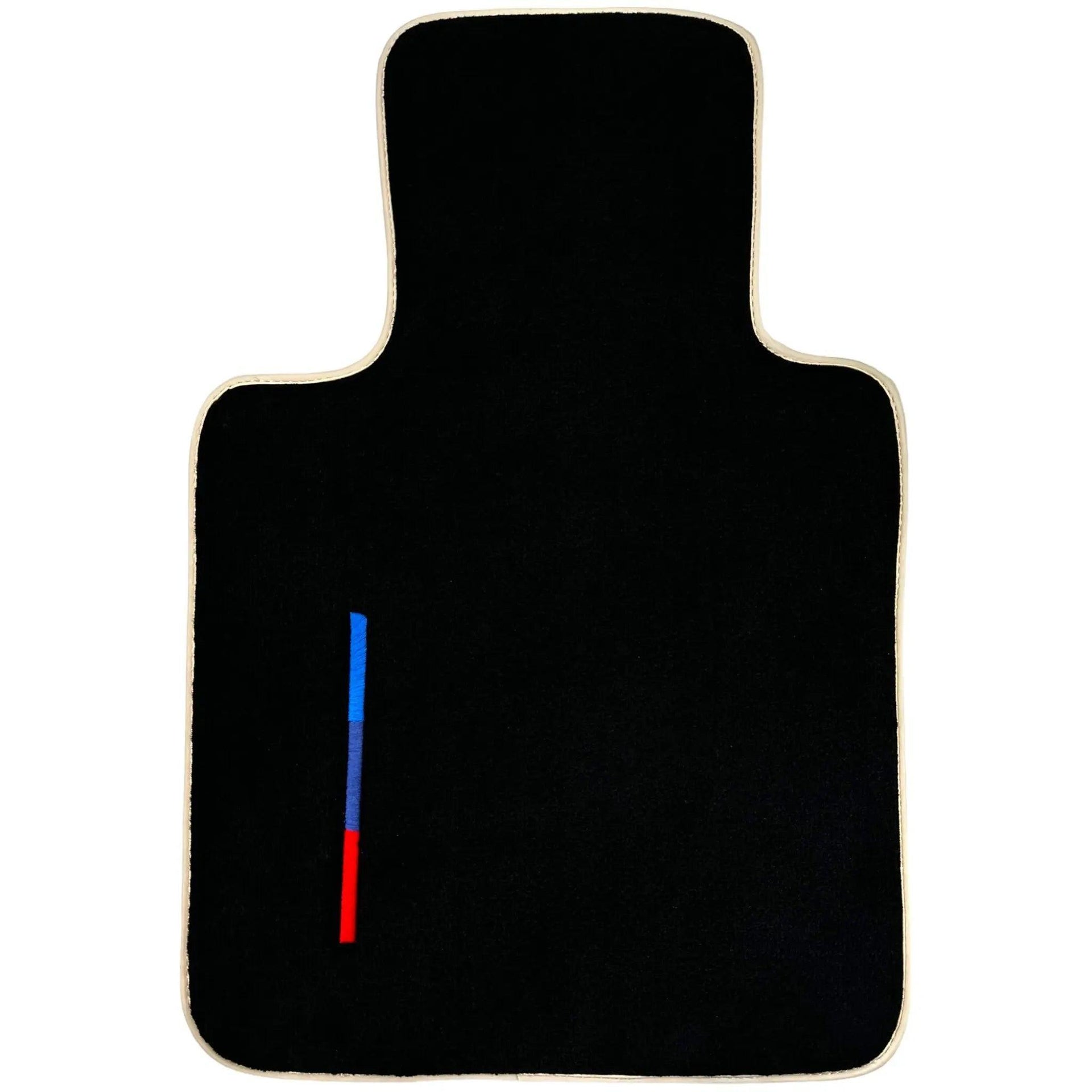 Black Floor Mats For BMW Z4 Series E89 With Color Stripes and Beige Trim Tailored Set Perfect Fit - AutoWin
