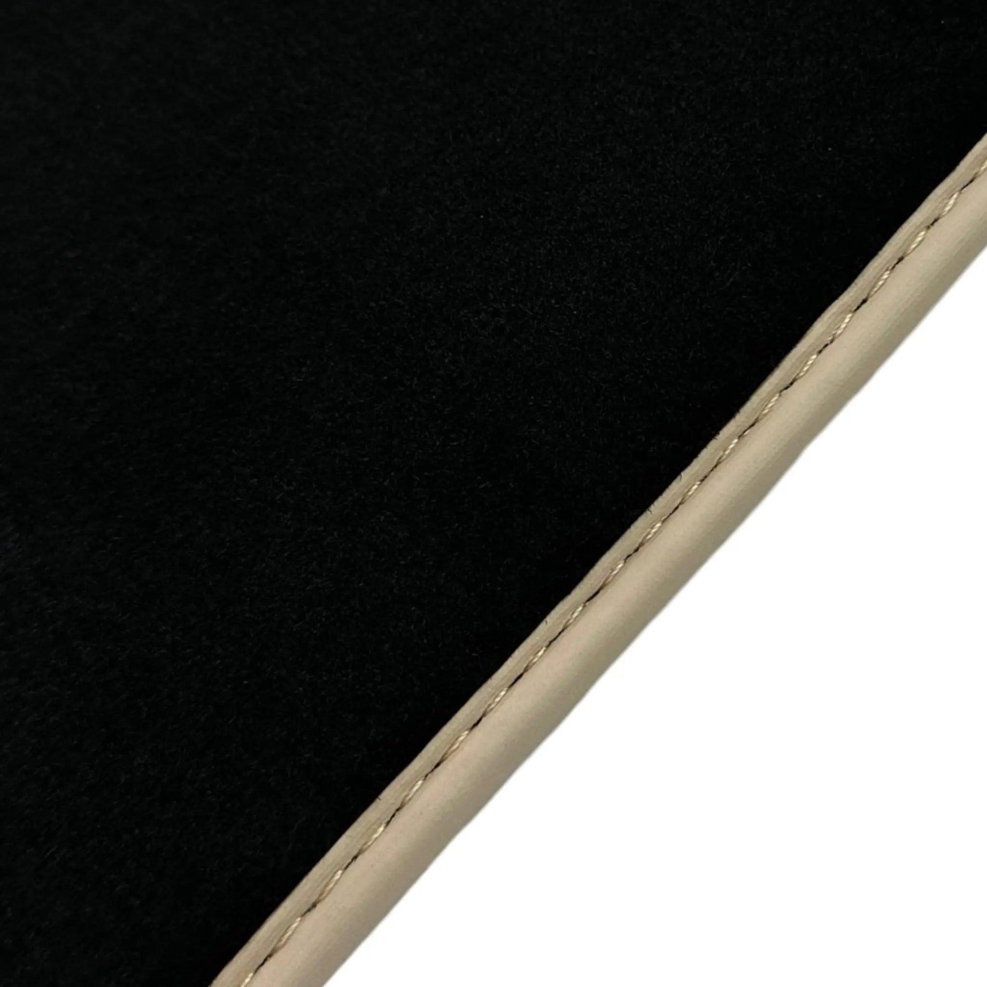 Black Floor Mats For Chevrolet Corvette C7 Convertible (2014-2019) with Beige Trim - AutoWin