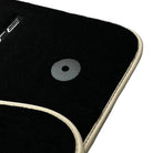 Black Floor Mats For Chevrolet Corvette C7 Targa Top (2014-2019) with Beige Trim - AutoWin