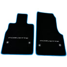 Black Floor Mats For Chevrolet Corvette C8 (2020-2024) with Blue Trim - AutoWin
