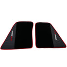 Black Floor Mats for Ferrari 296 GTB (2022-2024) with Leather and Red Trim - AutoWin