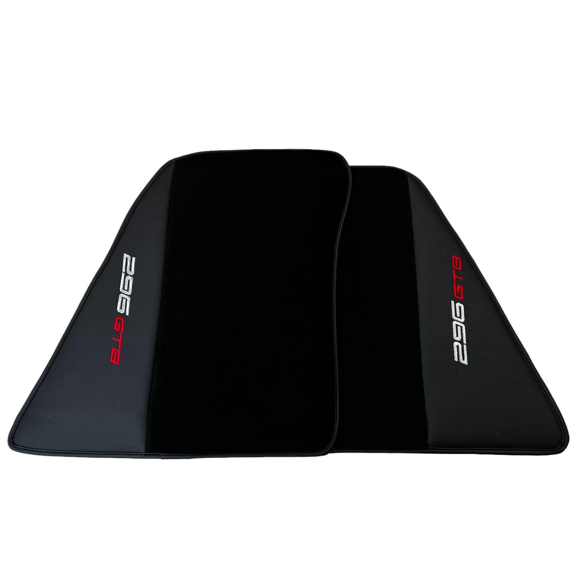 Black Floor Mats for Ferrari 296 GTB (2022-2024) with Leather - AutoWin