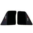 Black Floor Mats for Ferrari 296 GTB (2022-2024) with Leather | Beige Trim - AutoWin