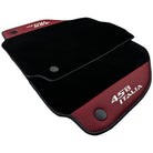 Black Floor Mats for Ferrari 458 Italia (2009-2015) with Bordeaux Nappa Leather - AutoWin