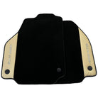 Black Floor Mats for Ferrari 488 GTB (2015-2022) with Crema Nappa Leather - AutoWin