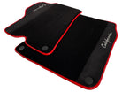 Black Floor Mats For Ferrari California 2008-2014 With Alcantara Red Trim - AutoWin